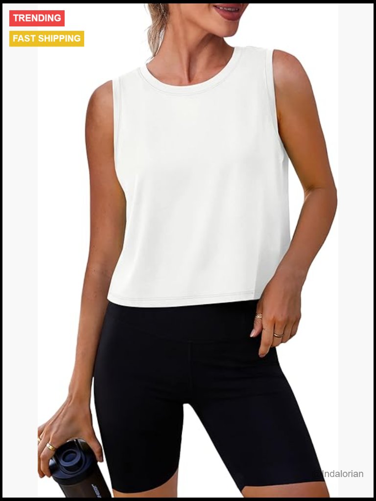 Women's Sleeveless Crop Tank Top For Yoga Pilates Gym